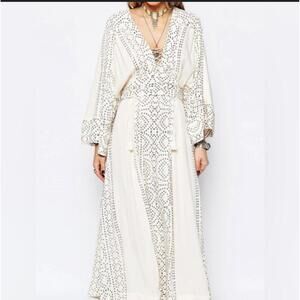 Free People Modern Kimono Pearl Combo Dress Sz 0 Boho Bohemian Whimsy Indie